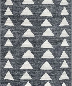 Well Woven Triangles Modern Geometric Pattern Grey Kids Rug Vintage
