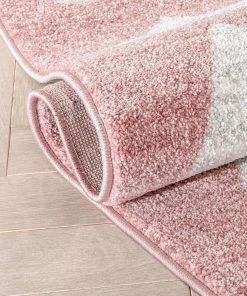 Well Woven Triangles Modern Geometric Pattern Pink Kids Rug Vintage