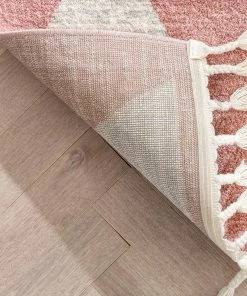 Well Woven Triangles Modern Geometric Pattern Pink Kids Rug Vintage