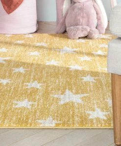 Well Woven Vintage Stars Modern Geometric Yellow Kids Rug 39 Well Woven Vintage Stars Modern Geometric Yellow Kids Rug