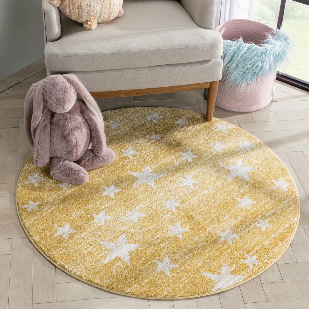Well Woven Vintage Stars Modern Geometric Yellow Kids Rug 7 Well Woven Vintage Stars Modern Geometric Yellow Kids Rug