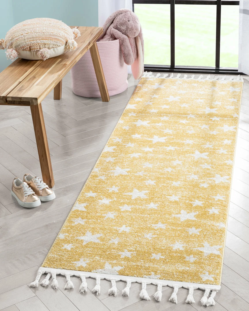 Well Woven Vintage Stars Modern Geometric Yellow Kids Rug 13 Well Woven Vintage Stars Modern Geometric Yellow Kids Rug