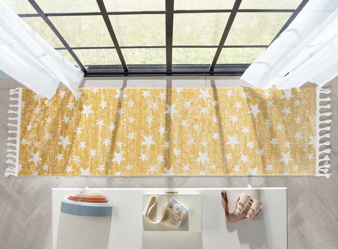 Well Woven Vintage Stars Modern Geometric Yellow Kids Rug 14 Well Woven Vintage Stars Modern Geometric Yellow Kids Rug