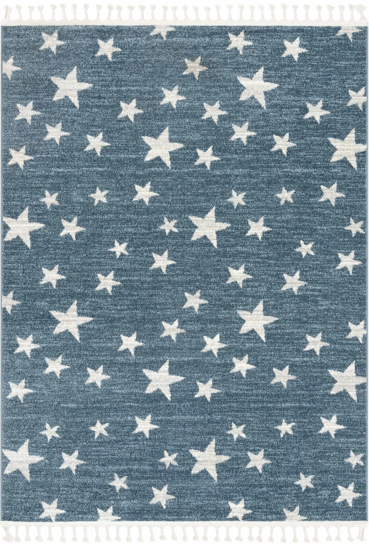Well Woven Vintage Stars Modern Geometric Blue Kids Rug 2 Well Woven Vintage Stars Modern Geometric Blue Kids Rug