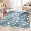 Well Woven Vintage Stars Modern Geometric Blue Kids Rug