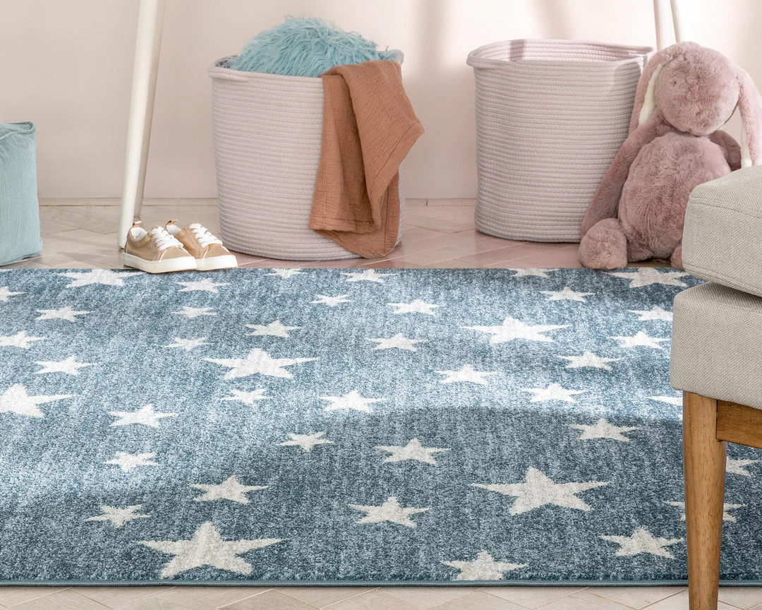 Well Woven Vintage Stars Modern Geometric Blue Kids Rug 3 Well Woven Vintage Stars Modern Geometric Blue Kids Rug