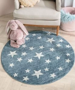 Well Woven Vintage Stars Modern Geometric Blue Kids Rug 41 Well Woven Vintage Stars Modern Geometric Blue Kids Rug