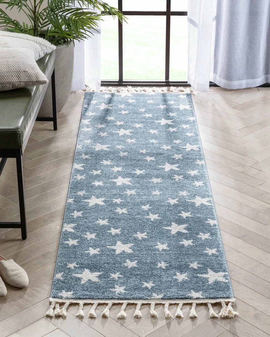 Well Woven Vintage Stars Modern Geometric Blue Kids Rug 12 Well Woven Vintage Stars Modern Geometric Blue Kids Rug
