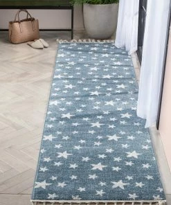 Well Woven Vintage Stars Modern Geometric Blue Kids Rug 36 Well Woven Vintage Stars Modern Geometric Blue Kids Rug