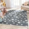Well Woven Vintage Stars Modern Geometric Grey Kids Rug