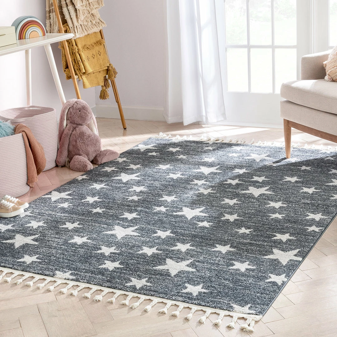 Well Woven Vintage Stars Modern Geometric Grey Kids Rug 3 Well Woven Vintage Stars Modern Geometric Grey Kids Rug