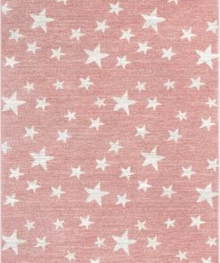 Well Woven Stars Modern Geometric Pink Kids Rug Vintage