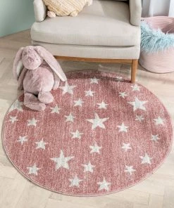 Well Woven Stars Modern Geometric Pink Kids Rug Vintage 29 Well Woven Stars Modern Geometric Pink Kids Rug Vintage