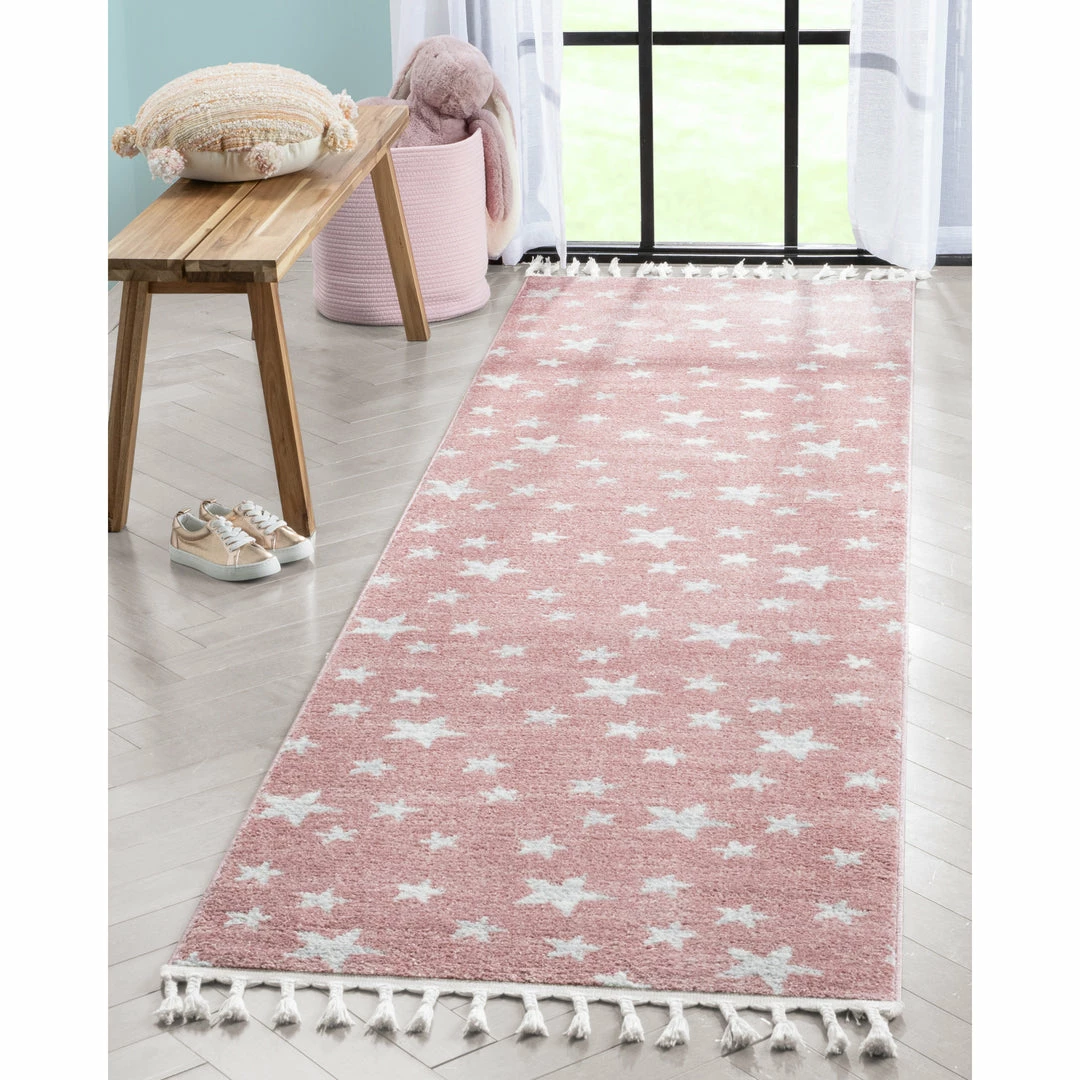 Well Woven Stars Modern Geometric Pink Kids Rug Vintage 12 Well Woven Stars Modern Geometric Pink Kids Rug Vintage