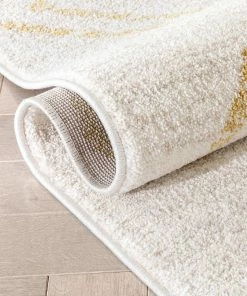 Well Woven Reeve Modern Chevron Zig-Zag Yellow Ivory Kids Rug