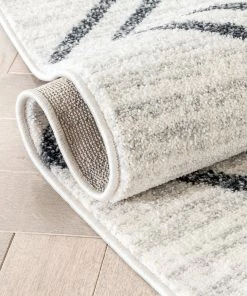 Well Woven Vintage Reeve Modern Chevron Zig-Zag Grey Ivory Kids Rug