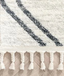 Well Woven Vintage Reeve Modern Chevron Zig-Zag Grey Ivory Kids Rug