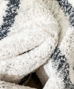 Well Woven Vintage Reeve Modern Chevron Zig-Zag Grey Ivory Kids Rug