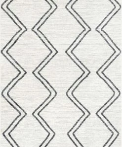 Well Woven Vintage Reeve Modern Chevron Zig-Zag Grey Ivory Kids Rug