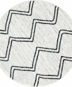 Well Woven Vintage Reeve Modern Chevron Zig-Zag Grey Ivory Kids Rug