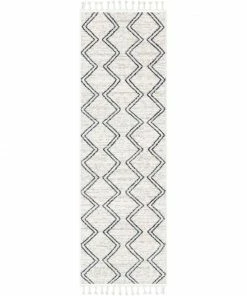 Well Woven Vintage Reeve Modern Chevron Zig-Zag Grey Ivory Kids Rug