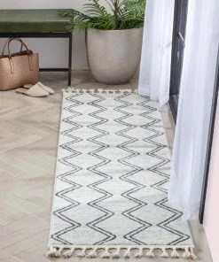 Well Woven Vintage Reeve Modern Chevron Zig-Zag Grey Ivory Kids Rug