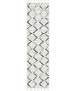 Well Woven Vintage Reeve Modern Chevron Zig-Zag Grey Ivory Kids Rug