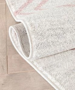 Well Woven Vintage Reeve Modern Chevron Zig-Zag Pink Ivory Kids Rug