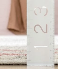 Well Woven Vintage Reeve Modern Chevron Zig-Zag Pink Ivory Kids Rug