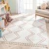 Well Woven Vintage Reeve Modern Chevron Zig-Zag Pink Ivory Kids Rug