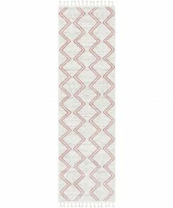 Well Woven Vintage Reeve Modern Chevron Zig-Zag Pink Ivory Kids Rug