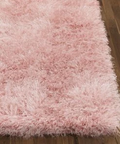 Well Woven Chie Glam Solid Ultra-Soft Plush Pink Shag Rug