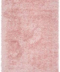 Well Woven Chie Glam Solid Ultra-Soft Plush Pink Shag Rug