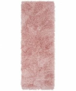 Well Woven Chie Glam Solid Ultra-Soft Plush Pink Shag Rug