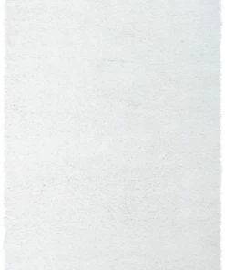 Well Woven Chie Glam Solid Ultra-Soft White Shag Rug