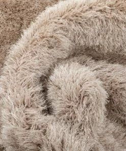 Well Woven Chie Glam Solid Ultra-Soft Beige Shag Rug