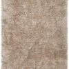 Well Woven Chie Glam Solid Ultra-Soft Beige Shag Rug