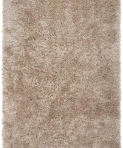 Well Woven Chie Glam Solid Ultra-Soft Beige Shag Rug