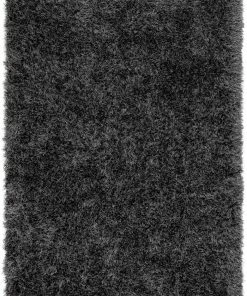 Well Woven Chie Glam Solid Ultra-Soft Black Shag Rug