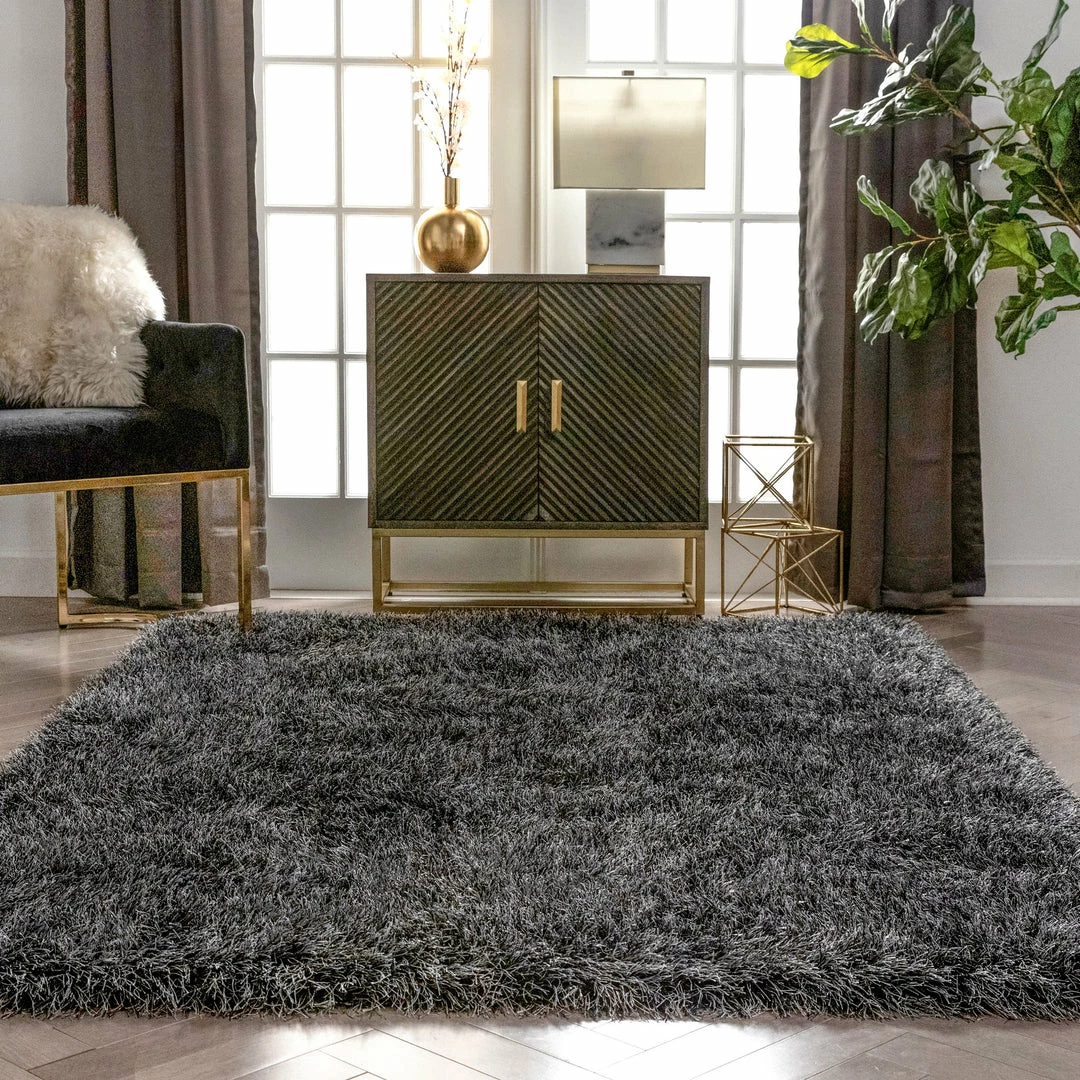 Well Woven Chie Glam Solid Ultra-Soft Black Shag Rug 5 Well Woven Chie Glam Solid Ultra-Soft Black Shag Rug