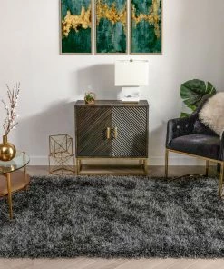 Well Woven Chie Glam Solid Ultra-Soft Black Shag Rug 22 Well Woven Chie Glam Solid Ultra-Soft Black Shag Rug