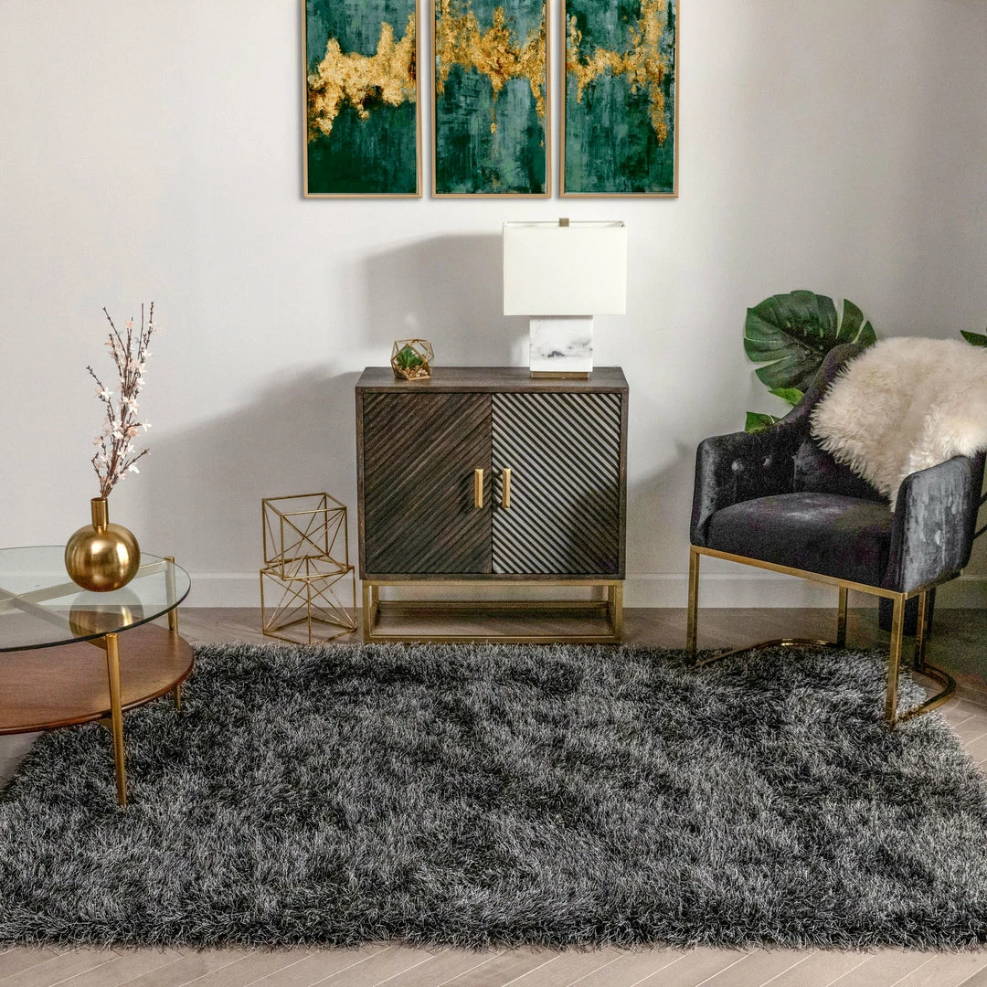 Well Woven Chie Glam Solid Ultra-Soft Black Shag Rug 11 Well Woven Chie Glam Solid Ultra-Soft Black Shag Rug