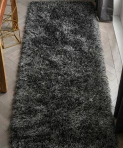 Well Woven Chie Glam Solid Ultra-Soft Black Shag Rug 19 Well Woven Chie Glam Solid Ultra-Soft Black Shag Rug