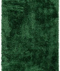 Well Woven Chie Glam Solid Ultra-Soft Green Shag Rug