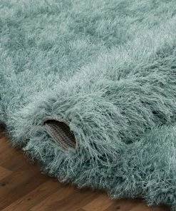 Well Woven Chie Glam Solid Ultra-Soft Light Blue Shag Rug