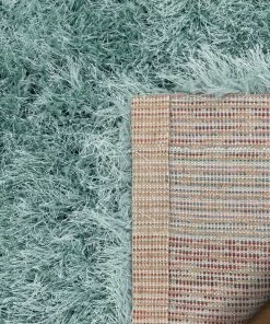 Well Woven Chie Glam Solid Ultra-Soft Light Blue Shag Rug