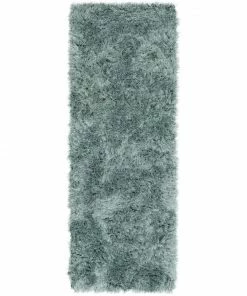 Well Woven Chie Glam Solid Ultra-Soft Light Blue Shag Rug
