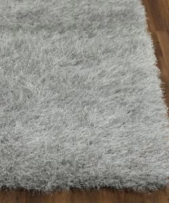 Well Woven Chie Glam Solid Ultra-Soft Grey Shag Rug