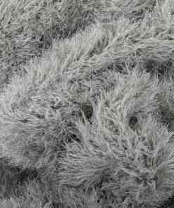 Well Woven Chie Glam Solid Ultra-Soft Grey Shag Rug
