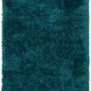 Well Woven Chie Glam Solid Ultra-Soft Teal Shag Rug